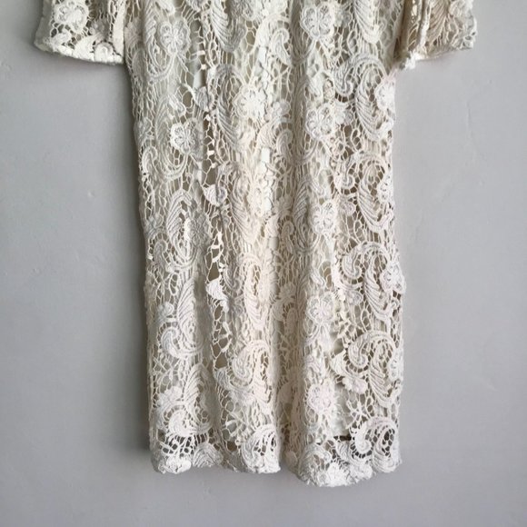 Sparkle & Fade / Cream Crotchet Knit Dress - Picture 4 of 9